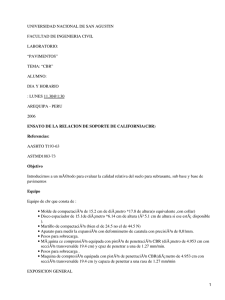 Informes de práctica. Ensayo de la relación de soporte de California