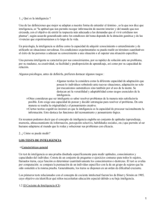 1. ¿ Qué es la inteligencia ?
