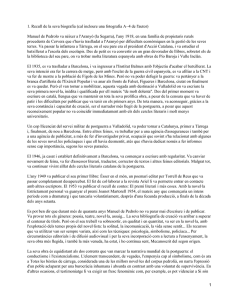 1. Recull de la seva biografia (cal incloure una fotografia... Manuel de Pedrolo va néixer a l'Aranyó (la Segarra), l'any...