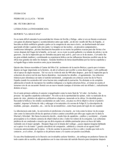 ITESM CCM PEDRO DE LA LLATA − 705108 DR. VÍCTOR GROVAS LITERATURA LATINOAMERICANA