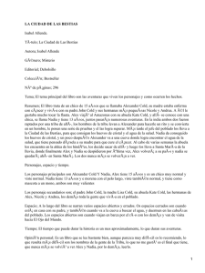 LA CIUDAD DE LAS BESTIAS Isabel Allende. Autora; Isabel Allende