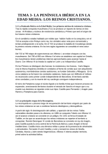 La Península Ibérica en la Edada Media: Los Reinos Cristianos