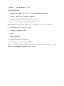 EXAMEN DE LENGUAJE PUBLICITARIO. Universidad de Málaga
