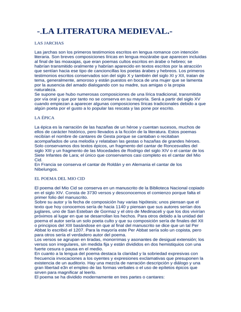 LA LITERATURA MEDIEVAL 