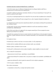 Cuestiones tipo para el examen de MatemÃ¡ticas y su didÃ¡ctica