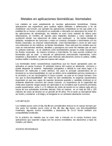 Biometales: Aceros, Cobalto y Titanio en Aplicaciones Biomédicas