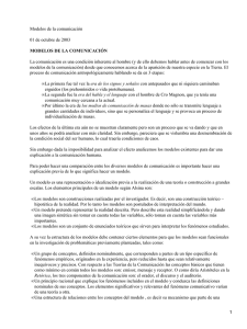 Modelos de la comunicación 01 de octubre de 2003