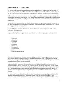 PREPARACIÓN DE LA NEGOCIACIÓN