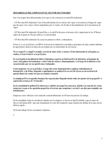 DESARROLLO DEL EMPLEO EN EL SECTOR SECUNDARIO