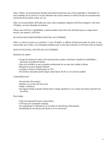 Odontología: incrustaciones dentales para dientes posteriores Inlay y Onlay