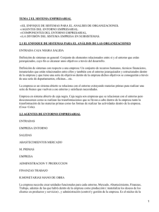 TEMA 2 EL SISTEMA EMPRESARIAL AGENTES DEL ENTORNO EMPRESARIAL.