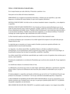TEMA 3: INMUNOLOGIA PARASITARIA.