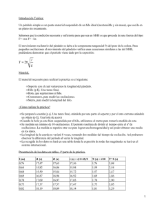 Péndulo simple: determinación de la gravedad