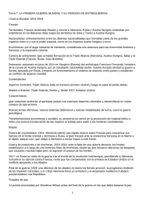 Primera guerra mundial y periodo de entreguerras