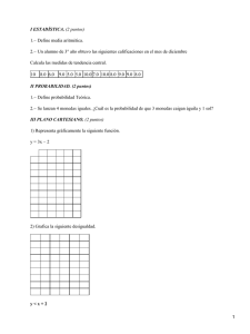 Probabilidad y Estadística. Plano cartesiano