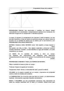Propiedades físicas de la materia