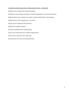 EXAMEN DE PSICOLOGÍA DE LAS ORGANIZACIONES − JUNIO 2005