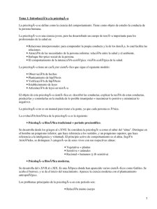 Tema 1: IntroducciÃ³n a la psicologÃ−a