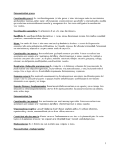 Psicomotricidad gruesa Coordinación general