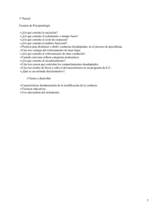 1º Parcial Examen de Psicopatología ¿En qué consiste la saciación?.