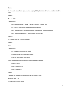 Puntos fundamentales que intervienen en la relación trabajo y potencia