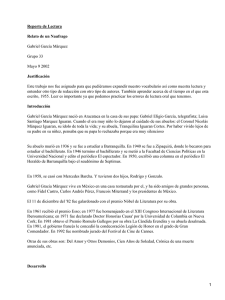 Reporte de Lectura Relato de un Naufrago Justificación Gabriel García Márquez