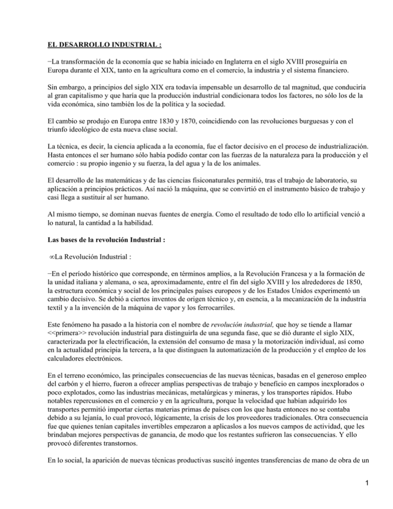 EL DESARROLLO INDUSTRIAL