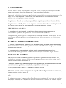 EL SIGNO LINGÜÍSTICO