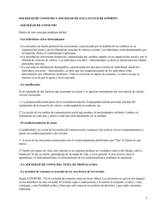 Sociedad de consumo y sociedad de esclavitud de espíritu