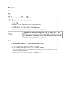 Introducción a SQL Términos y Conceptos Básicos − Objetivos
