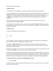 Sistema Termodinámico Capítulo 1 INTRODUCCIÓN