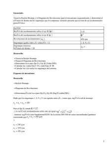 Trazado de red de montaje y diagrama de revoluciones