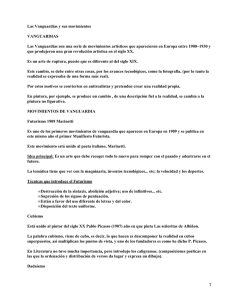 Las Vanguardias y sus movimientos VANGUARDIAS