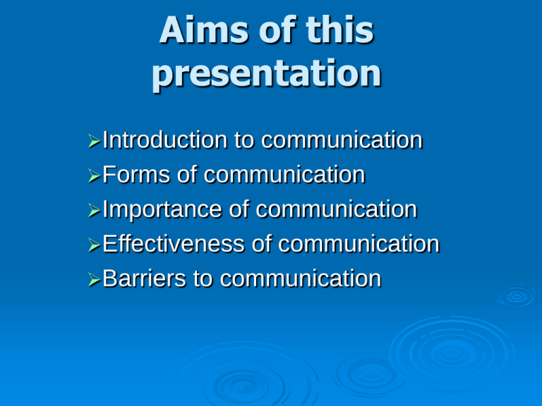 presentation aims