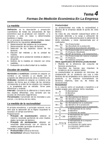 Introducción a la economía de las empresas. Formas De Medición Económica En La Empresa