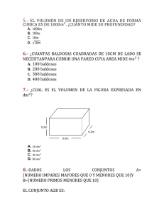 Examen de Matemáticas: Volumen, Área y Problemas de Teoría de Conjuntos