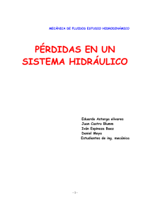 Pérdidas en un sistema hidráulico