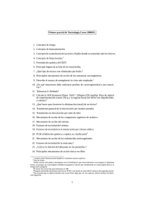 Primer parcial de Toxicolog´ıa.Curso 2000/01. 1. Concepto de riesgo.