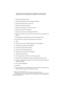Segundo parcial de Toxicolog´ıa.Curso 2000/01.25 de Junio de 2001 Melilotus