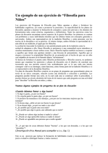 Un ejemplo de un ejercicio de “Filosofía para Niños”