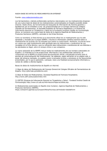 NUEVA BASE DE DATOS DE MEDICAMENTOS EN INTERNET