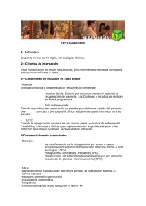 HIPOGLUCEMIAS - Hospital Pedro de Elizalde