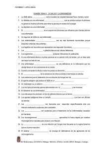 Examen de Biología: Salud y Enfermedad - Secundaria