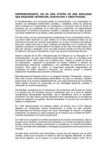 EMPRENDIMIENTO, NO ES UNA UTOPÍA ES UNA REALIDAD QUE