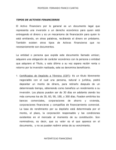 tipos de activos financieros - Gaceta Financiera: FERNANDO