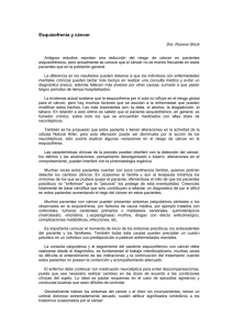 Esquizofrenia y cáncer