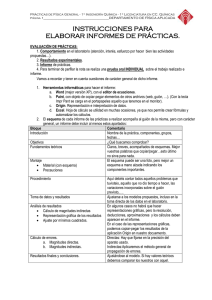 INSTRUCCIONES PARA ELABORAR INFORMES DE PRÁCTICAS