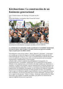 Kirchnerismo: La construcción de un fenómeno generacional