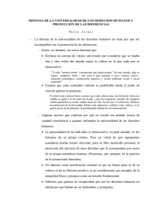 defensa de la universalidad de los derechos humanos y protección