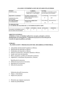 ANALISIS E INTERPRETACION DE ESTADOS FINANCIEROS